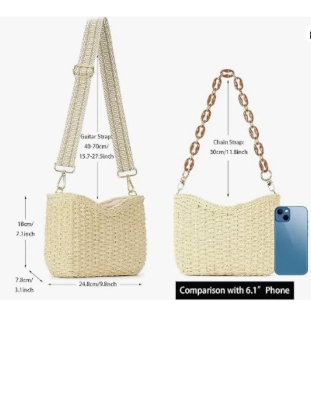 Small Straw Woven Crossbody Bag